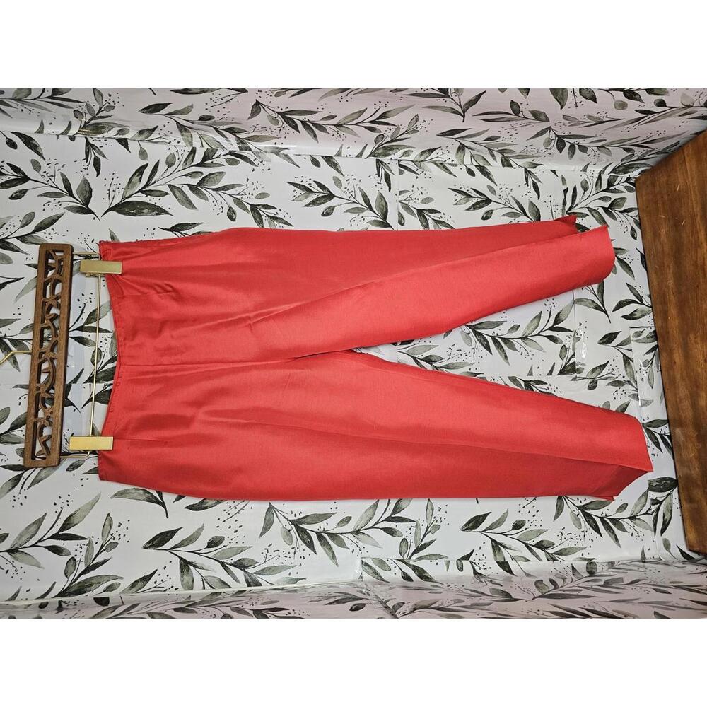 Think Tank Pants Coral Womens Size 12 Silk Ankle